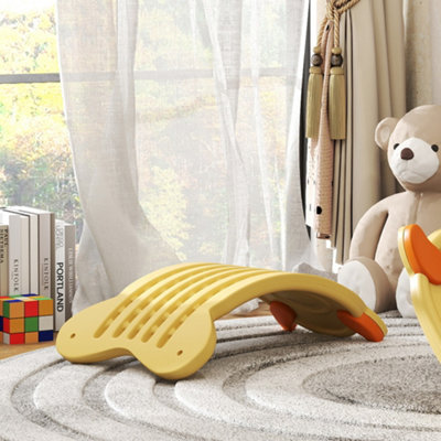 AIYAPLAY Wobble Board Für Kinder – Balance Board Zum Wippen, Kippen & Spielen (gelb)