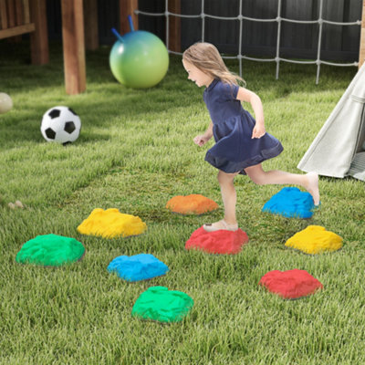 AIYAPLAY Balance Stepping Stones, 9-Piece Balance Stones for Kids, Ages 3-8