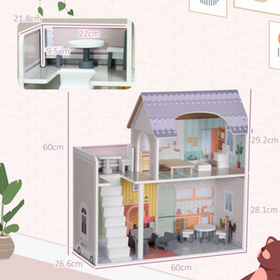 AIYAPLAY Dolls House with 13 Furniture Pieces and Accessories