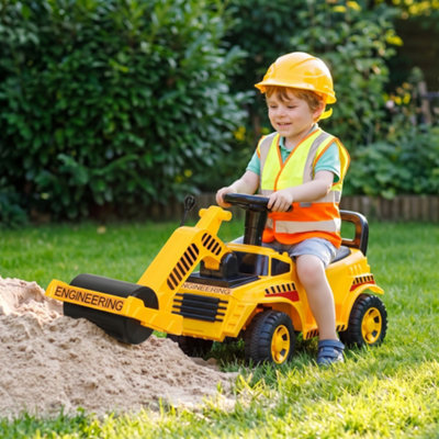 AIYAPLAY Kids Ride On Tractor, Detachable Trailer Ages 1-4, Horn, Yellow
