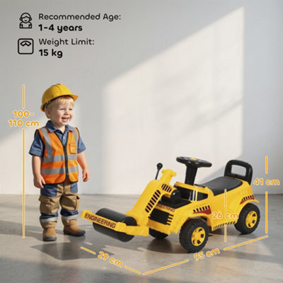 AIYAPLAY Kids Ride On Tractor, Detachable Trailer Ages 1-4, Horn, Yellow