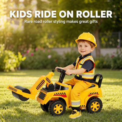 AIYAPLAY Kids Ride On Tractor, Detachable Trailer Ages 1-4, Horn, Yellow
