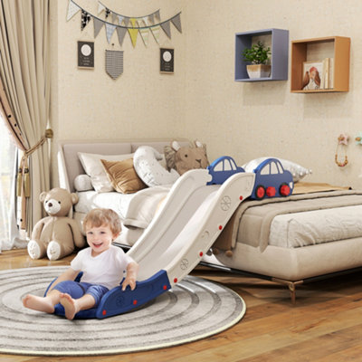 AIYAPLAY Kids Slide for Couch, Bed, Sofa, Easy to Assemble, White and Blue