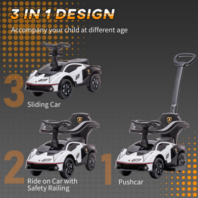 AIYAPLAY Lamborghini 2 in 1 Baby Ride on Push Car Toddler