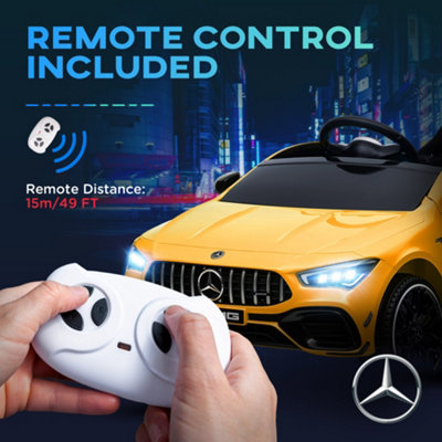 Voiture électrique AIYAPLAY Mercedes-Benz AMG CLA 45 – 12V 2 Moteurs – 3-5 Km/h – Télécommande 2,4G – Dès 3 Ans