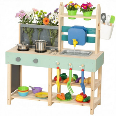 AIYAPLAY Mud Kitchen with Faucet, Kitchen Accessories, Garden