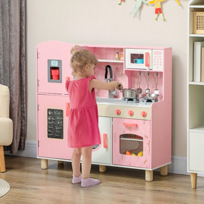 Pink Baby Wooden Kitchen Set ROBUD Kids Wooden Play Kitchen Toy