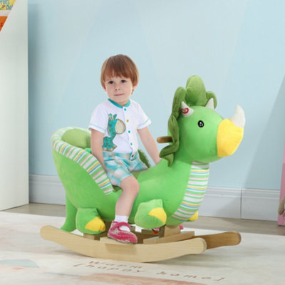 AIYAPLAY Rocking Dinosaur with Animal Sounds Green