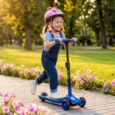 Scooter De 3 Ruedas Para Niños Con Manillar Ajustable Y Luce