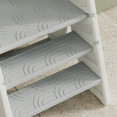 AIYAPLAY Toddler Step Stool with Handle, Foldable & Adjustable, Non-Slip