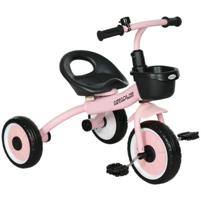 AIYAPLAY Trike W Adjustable Seat Basket Kids Tricycle for 2 5 Years Old Pink
