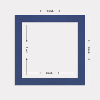 AK Frames 10x10 Blue Picture Mounts to Fit 8x8 Aperture Size - Mount ...