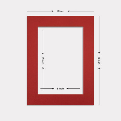 AK Frames 16x12 Crimson Picture Mounts to Fit 12x8 Aperture Size ...