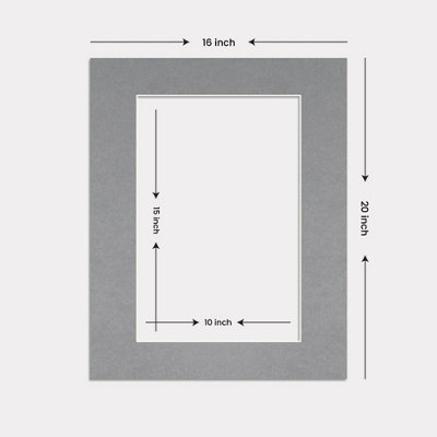 AK Frames 20x16 Mid Grey Picture Mounts to Fit 15x10 Aperture Size ...