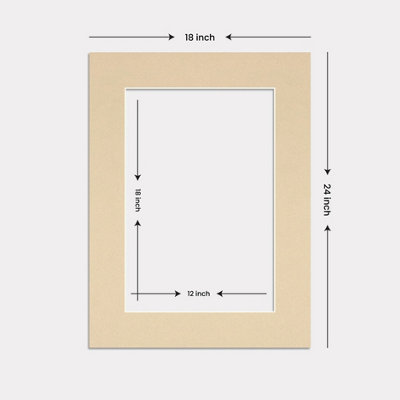 AK Frames 24x18 Ivory Picture Mounts to Fit 18x12 Aperture Size - Mount ...