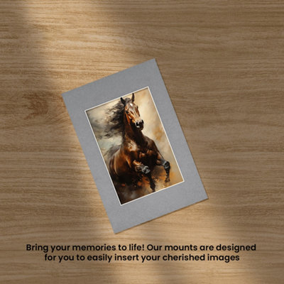 AK Frames 6x4 Mid Grey Picture Mounts to Fit 4x3 Aperture Size - Mount ...