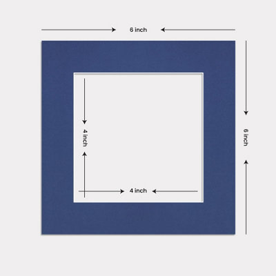 AK Frames 6x6 Blue Picture Mounts to Fit 4x4 Aperture Size - Mount ...