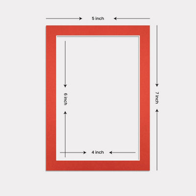 AK Frames 7x5 Poppy Red Picture Mounts to Fit 6x4 Aperture Size - Mount ...