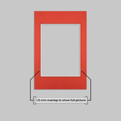 AK Frames 7x5 Poppy Red Picture Mounts to Fit 6x4 Aperture Size - Mount ...