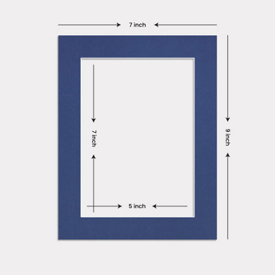 AK Frames 9x7 Blue Picture Mounts to Fit 7x5 Aperture Size - Mount ...