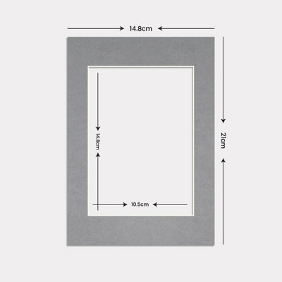 AK Frames A5 Mid Grey Picture Mounts to Fit A6 Aperture Size - Mount ...