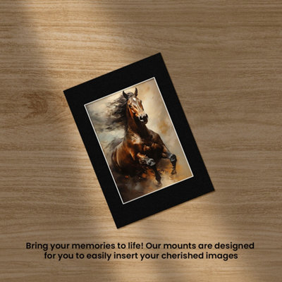AK Frames A6 Black Picture Mounts to Fit A7 Aperture Size - Mount Board ...