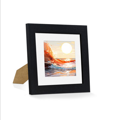 AK Frames Black 10x10 Frame with 8x8 Mount and Perspex Front