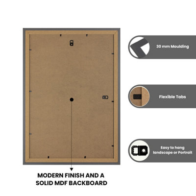 AK Frames Dark Grey 70x50CM Frame with 60x40CM Mount and Perspex Front