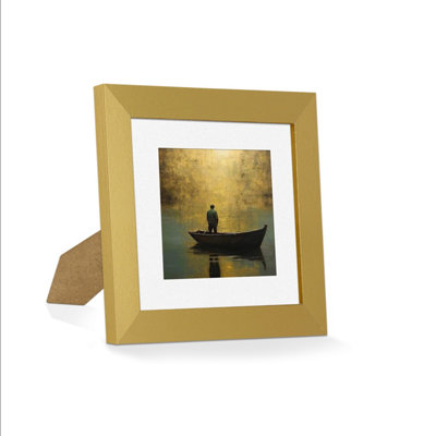 AK Frames Gold 10x10 Frame with 5x5 Mount and Perspex Front