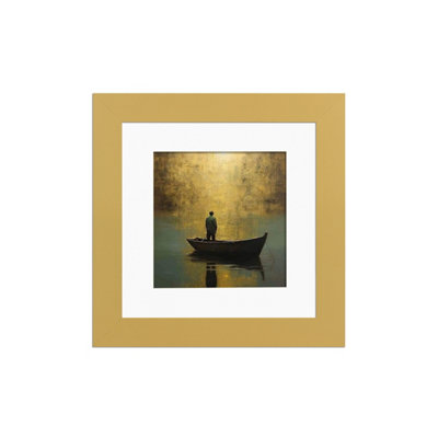 AK Frames Matte Yellow 10x10 Frame with 5x5 Mount and Perspex Front
