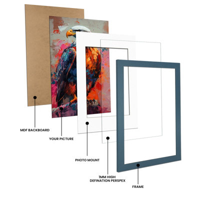 AK Frames Navy Blue A1 Frame with A2 Mount and Perspex Front
