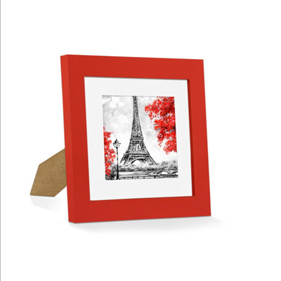 AK Frames Red 5x5 Frame with 3.5x3.5 Mount and Perspex Front