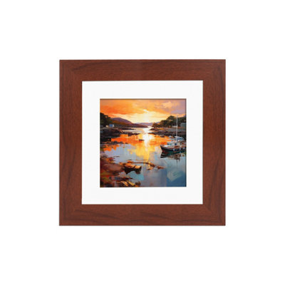 AK Frames Rose Wood 5x5 Frame with 3.5x3.5 Mount and Perspex Front
