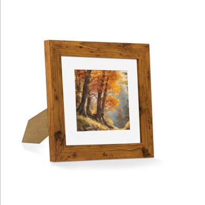 Americanflat 10x10 Picture Frame In Grey Wood - Includes Mat For 8x8 Photo, Shatter-Resistant Glass