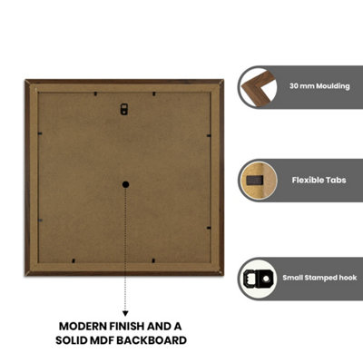 AK Frames WALNUT 40x40CM Frame with 30x30CM Mount and Perspex Front