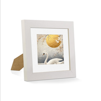AK Frames White 10x10 Frame with 5x5 Mount and Perspex Front