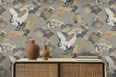 Akari Kyoto Crane Natural Wallpaper
