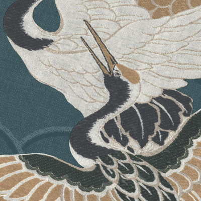 Akari Kyoto Crane Teal Wallpaper