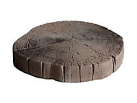 Akor Log Effect Concrete Garden Stepping Stone Brown Oak 360mm Pack of 20
