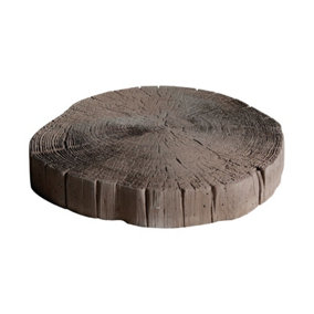 Akor Log Effect Concrete Garden Stepping Stone Brown Oak 360mm Pack of 20