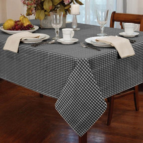 Alan Symonds Tablecloths Gingham Tablecloth Black 60" Round