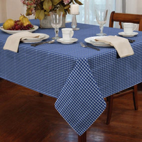 Alan Symonds Tablecloths Gingham Tablecloth Blue 60" Round