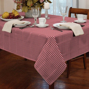 Alan Symonds Tablecloths Gingham Tablecloth Red 60" round