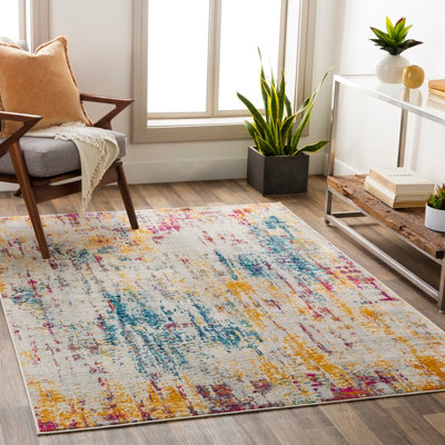 ALANA Abstract Modern Marble Blue Area Rug 160 x 215 cm