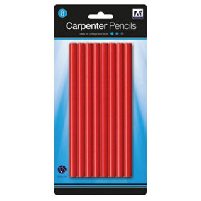 Alannahs Carpenters Pencil (Pack of 8) Red (One Size)