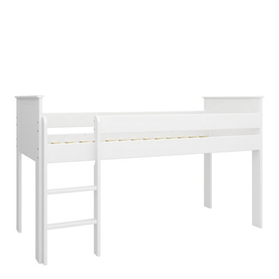 Alba Mid Sleeper Bed in Solid White