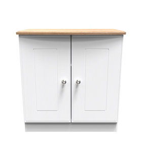 Albert 2 Door Cabinet in White Ash & Oak (Ready Assembled)