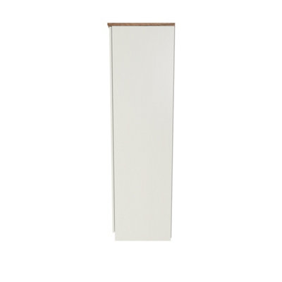 Albert 2 Door Wardrobe in Cream Ash & Oak (Ready Assembled)