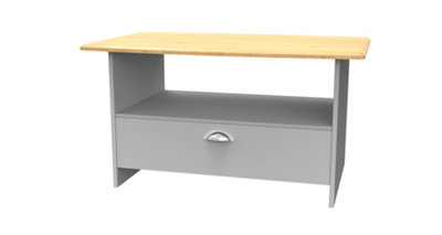 Albert Bottom Drawer Coffee Table in Grey Matt & Oak (Ready Assembled)