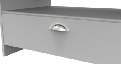 Albert Bottom Drawer Coffee Table in Grey Matt & Oak (Ready Assembled)